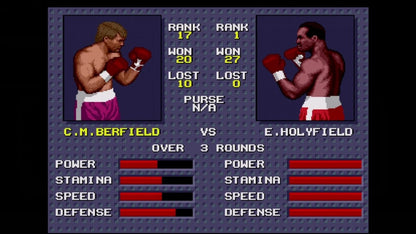 Evander Holyfields Real Deal Boxing Sega Genesis video game featuring classic boxing simulation gameplay real life heavyweight champion roster retro sports action and iconic 16 bit Sega console title gameplay