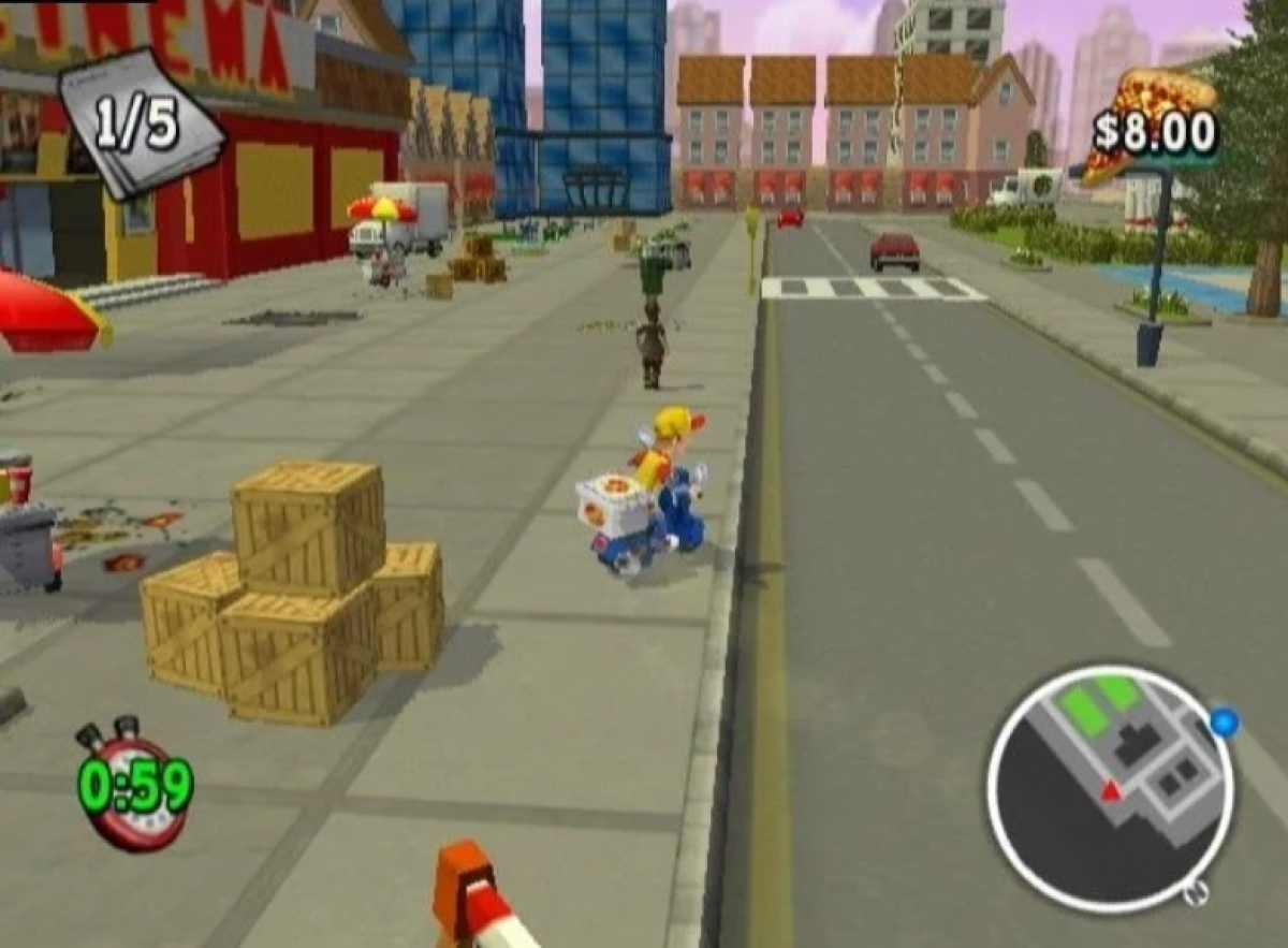 Pizza Delivery Boy – Nintendo Wii (Wii) delivery-themed action adventure simulation video game gameplay