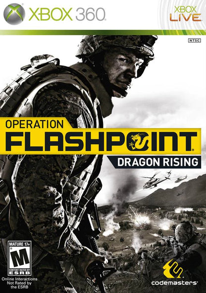 Operation Flashpoint: Dragon Rising cover art for Xbox 360 (X360) tactical military first-person shooter video game