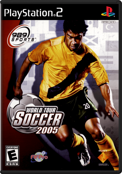 World Tour Soccer 2005 – PlayStation 2 (PS2) video game cover image, soccer simulation.