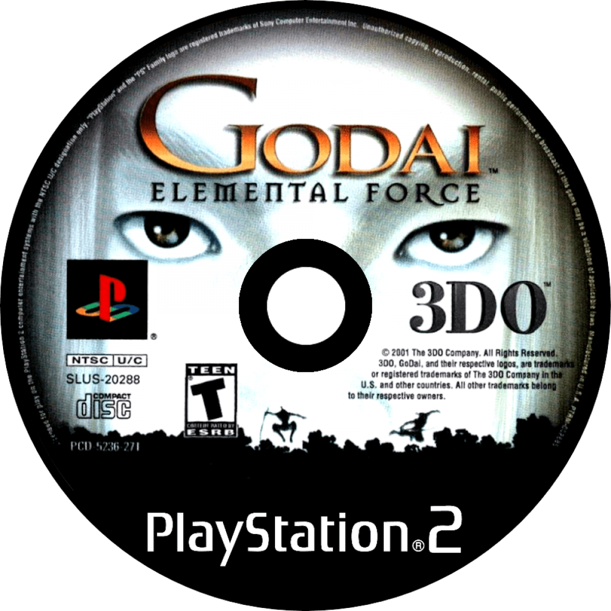 Godaai Elemental Force PS2 Sony PlayStation 2 action adventure fantasy RPG elemental powers fire water earth air combat magic based gameplay dungeon exploration boss battles retro gaming PlayStation 2 software video game title disc