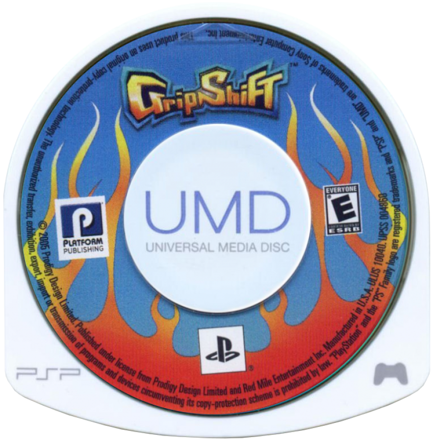 GripShift disc for PlayStation Portable (PSP) puzzle-platform racing video game
