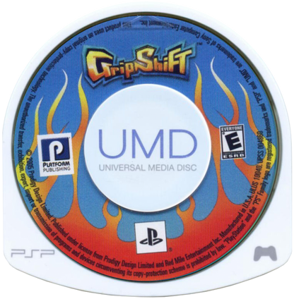 GripShift disc for PlayStation Portable (PSP) puzzle-platform racing video game