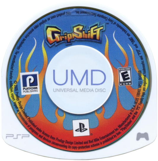 GripShift disc for PlayStation Portable (PSP) puzzle-platform racing video game