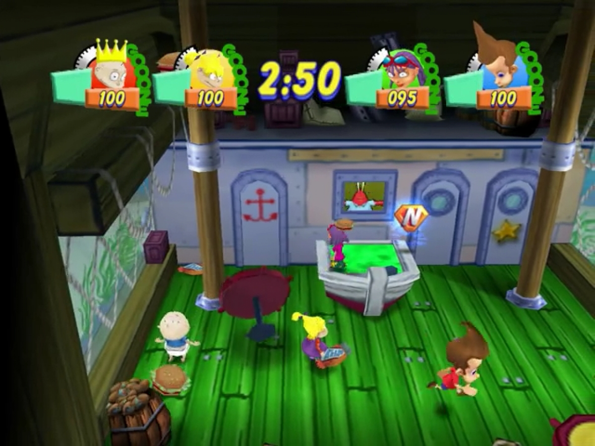 Nickelodeon Party Blast gameplay for Nintendo GameCube (GC) party video game