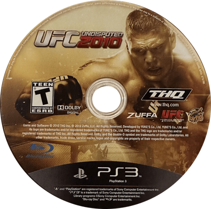 UFC Undisputed 2010 disc for PlayStation 3 (PS3) video game