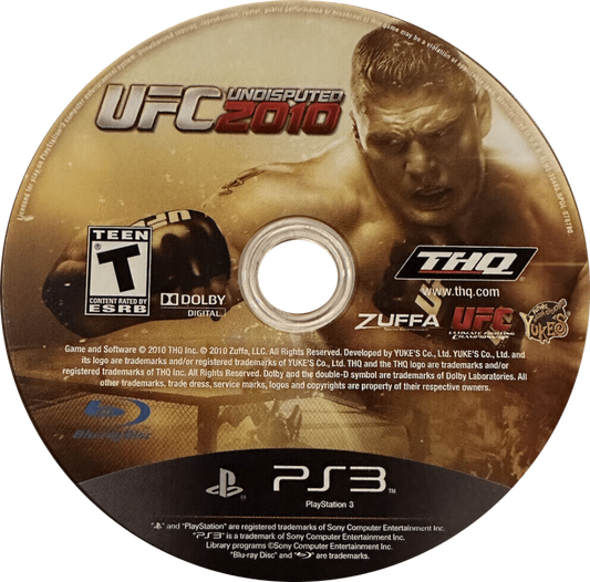 UFC Undisputed 2010 disc for PlayStation 3 (PS3) video game
