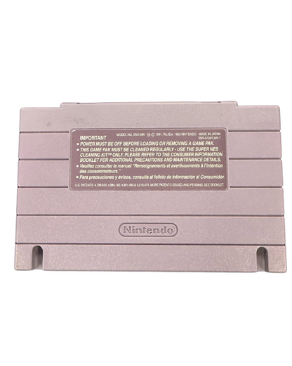 Super Star Wars Player’s Choice for Super Nintendo featuring classic action gameplay in the Star Wars universe back of cartridge