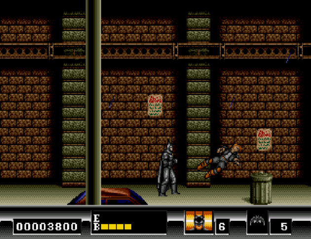 Batman The Video Game game for the Nintendo Entertainment System featuring side scrolling action platformer gameplay with wall jumping mechanics projectile weapons and challenging levels as Batman battles enemies across Gotham City inspired by the 1989 film gameplay