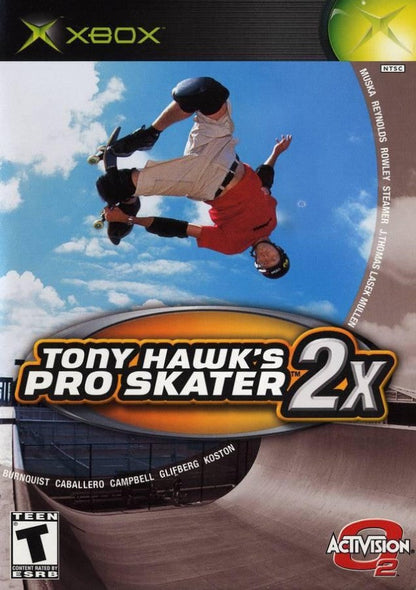 Tony Hawk's Pro Skater 2X Microsoft Xbox Original Xbox video game featuring skateboarding action gameplay professional skaters trick combos grinding ramps skate parks challenges career mode and extreme sports gameplay retro video game collection collectible gaming appeal cover art