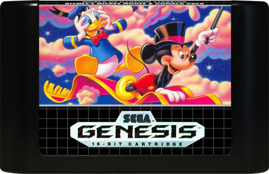 World of Illusion Starring Mickey Mouse and Donald Duck Sega Genesis retro video game platformer cartridge (1992)