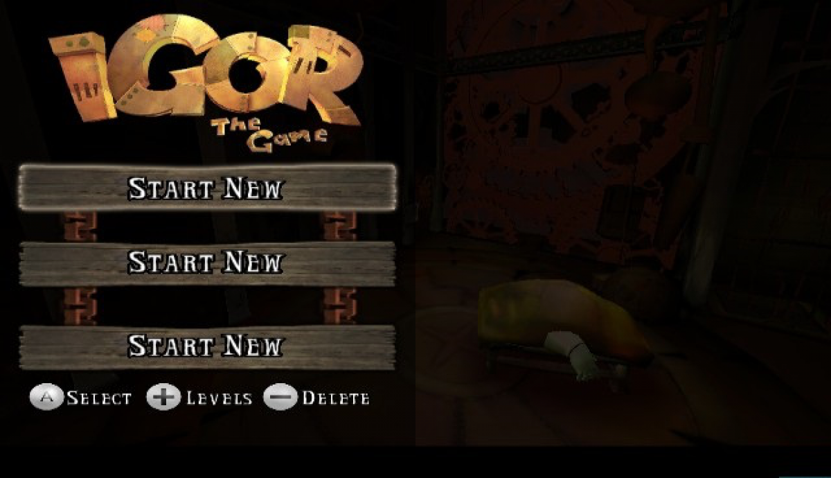 Igor The Game – Nintendo Wii (Wii) action-adventure platformer video game title screen