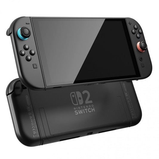 Nintendo Switch 2 console featuring next generation hybrid gaming system portable and docked play improved performance redesigned controllers and latest Nintendo home and handheld console hardware front and back view