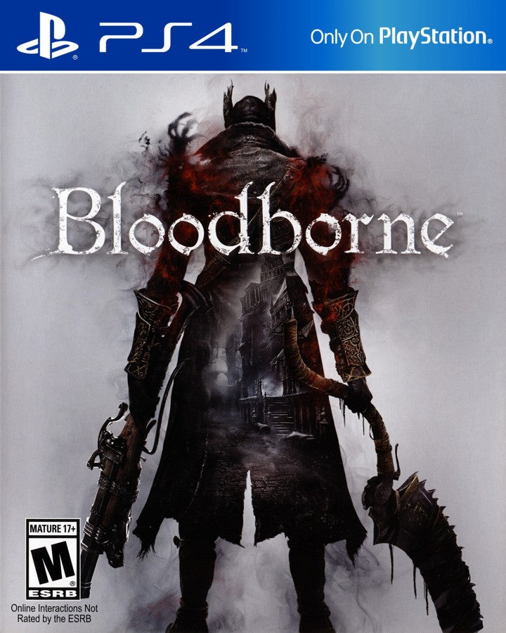 Bloodborne PlayStation 4 game featuring challenging action RPG combat and dark gothic horror exploration front cover