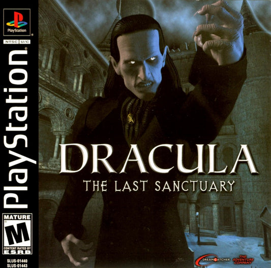 Dracula: The Last Sanctuary retro horror adventure puzzle game for PlayStation 1 (PS1) cover art
