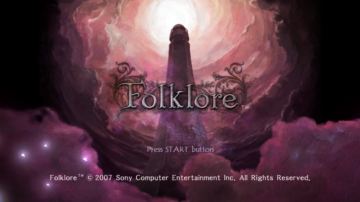 Folklore PlayStation 3 action RPG Irish mythology setting dual protagonists Ellen and Keats Netherworld realm capturing Folk creatures using Sixaxis motion controls unique summoning combat mechanics mystery narrative adventure Game Republic main menu title screen