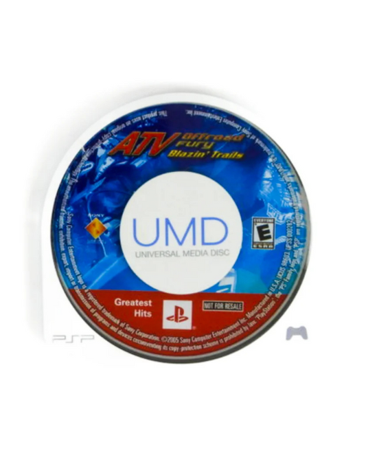 ATV Offroad Fury: Blazin' Trails for PlayStation Portable off road racing game featuring ATV vehicles dirt tracks freestyle tricks career mode multiplayer racing gameplay UMD