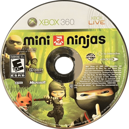 Mini Ninjas disc for Xbox 360 (X360) action-adventure platformer video game