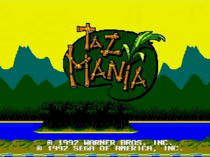 Taz-Mania Sega Genesis GEN video game featuring Taz platforming adventure gameplay Looney Tunes character action colorful environments enemy encounters obstacle courses power ups and classic 16 bit Sega gameplay retro video game collection collectible gaming appeal gameplay