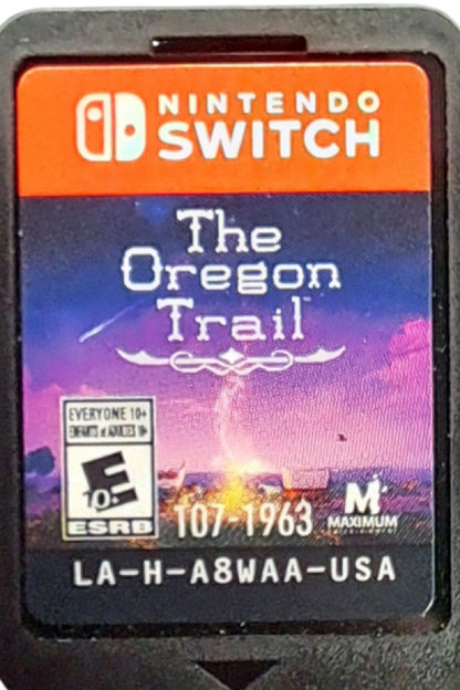 The Oregon Trail Deluxe Edition Nintendo Switch inspired design featuring classic frontier survival adventure aesthetic wagon journey across the American West resource management historical exploration charming modernized visuals family friendly strategy gameplay collectible deluxe presentation cartridge