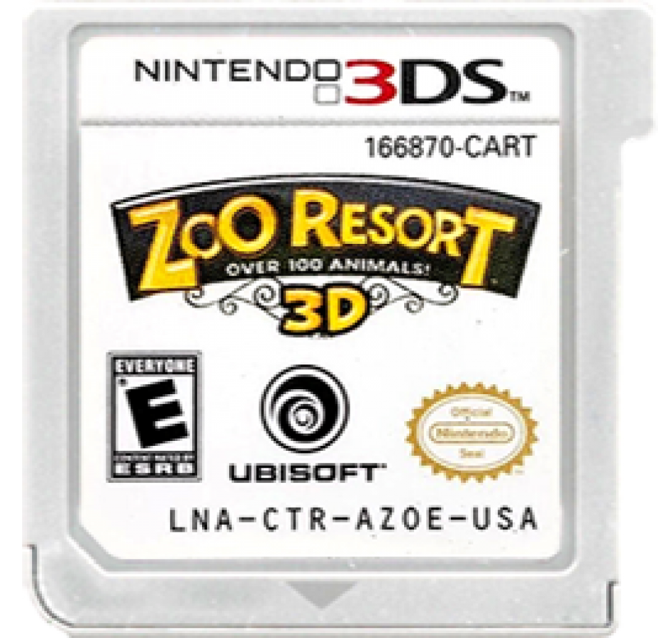 Zoo Resort 3D cartridge for Nintendo 3DS (3DS) simulation video game
