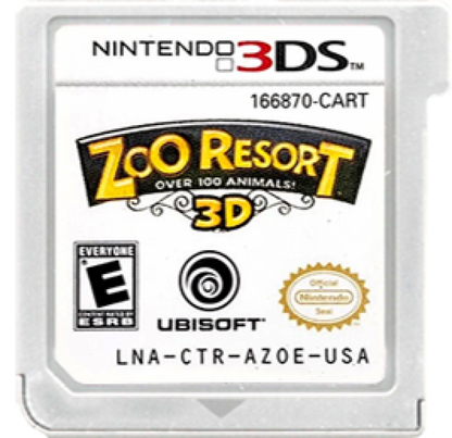 Zoo Resort 3D cartridge for Nintendo 3DS (3DS) simulation video game