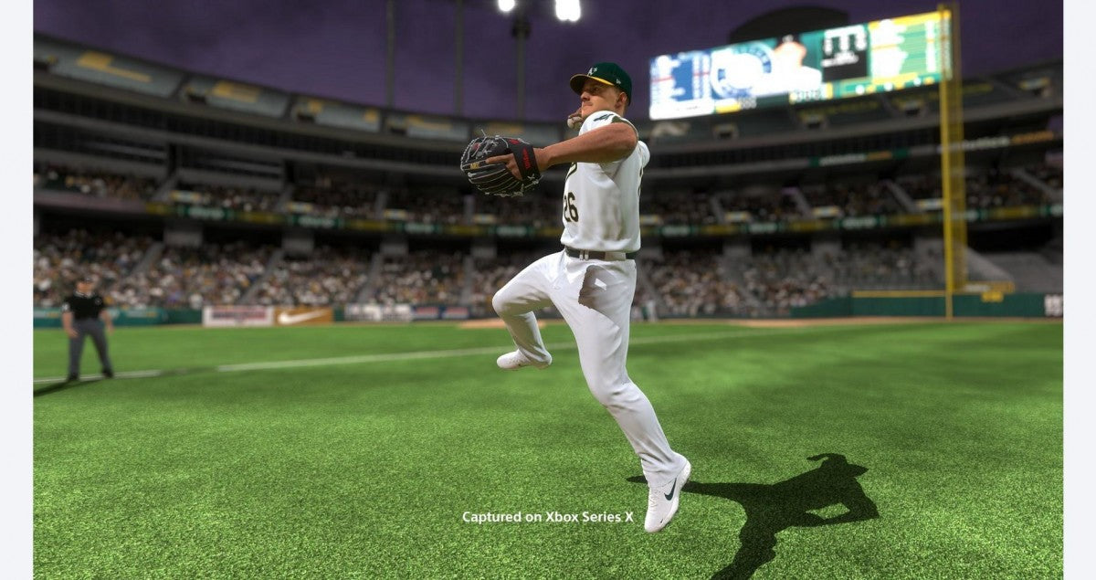 MLB The Show 21 for Xbox One, gameplay for a baseball sports simulation video game
