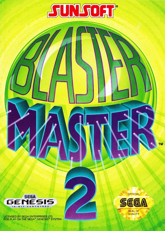 Blaster Master 2 Sega Genesis GEN for retro video game enthusiasts featuring action platforming gameplay side scrolling combat vehicle exploration powerful weapon upgrades sci fi adventure challenging boss battles and collectible gaming appeal cover art 