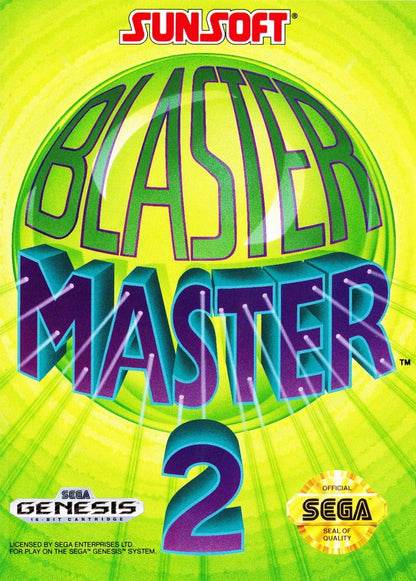 Blaster Master 2 Sega Genesis GEN for retro video game enthusiasts featuring action platforming gameplay side scrolling combat vehicle exploration powerful weapon upgrades sci fi adventure challenging boss battles and collectible gaming appeal cover art 