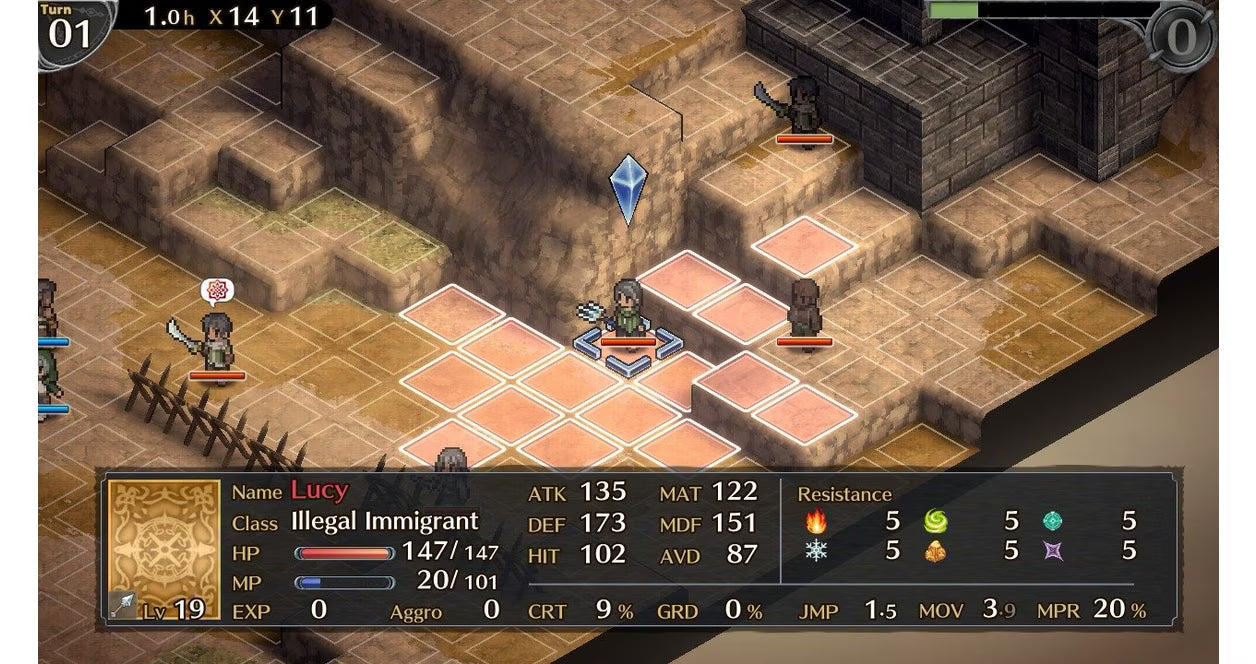 Mercenaries Blaze: Dawn of the Twin Dragons for PlayStation 4 (PS4) at Gamers INC, featuring a classic tactical RPG experience with deep turn-based combat, 3D isometric battlefields, and a branching narrative where your choices shape the fate of a kingdom in turmoil gameplay screenshot