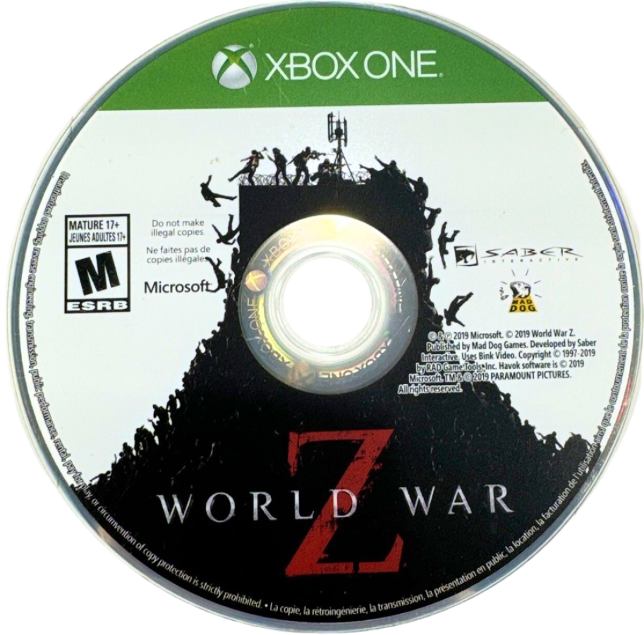 World War Z – Xbox One (XONE) disc for cooperative zombie shooter video game