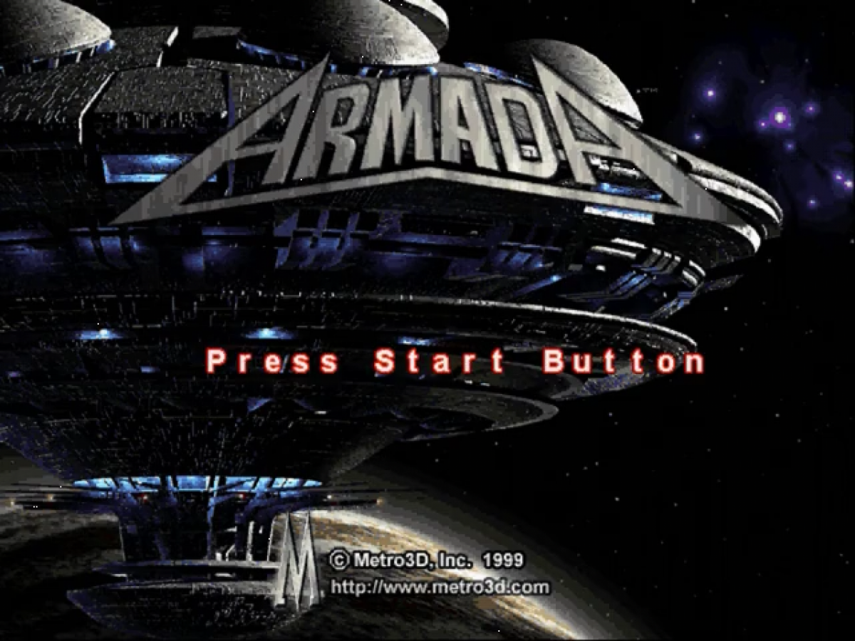 Armada Sega Dreamcast retro video game space shooter RPG title screen