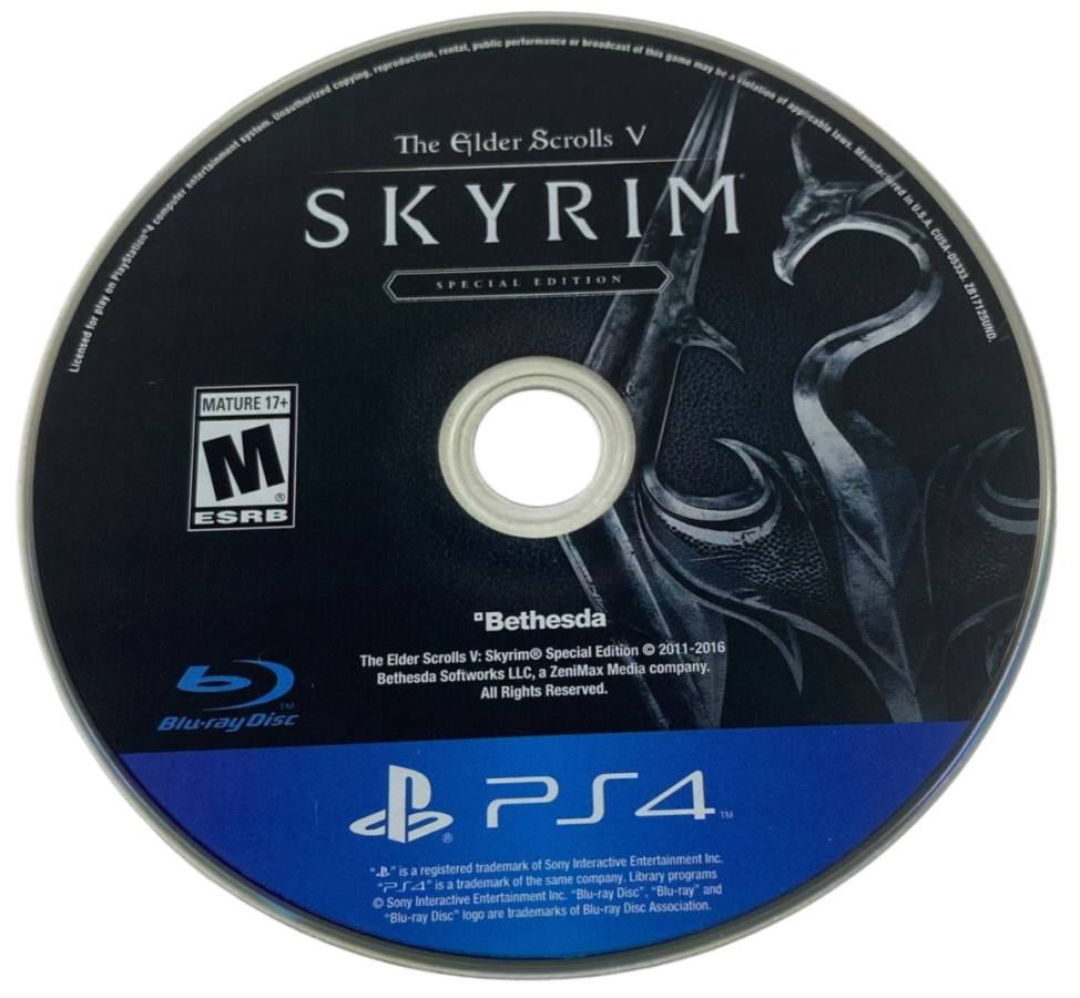 The Elder Scrolls V: Skyrim [Special Edition] – PlayStation 4 (PS4) video game disc, open-world RPG by Bethesda Game Studios