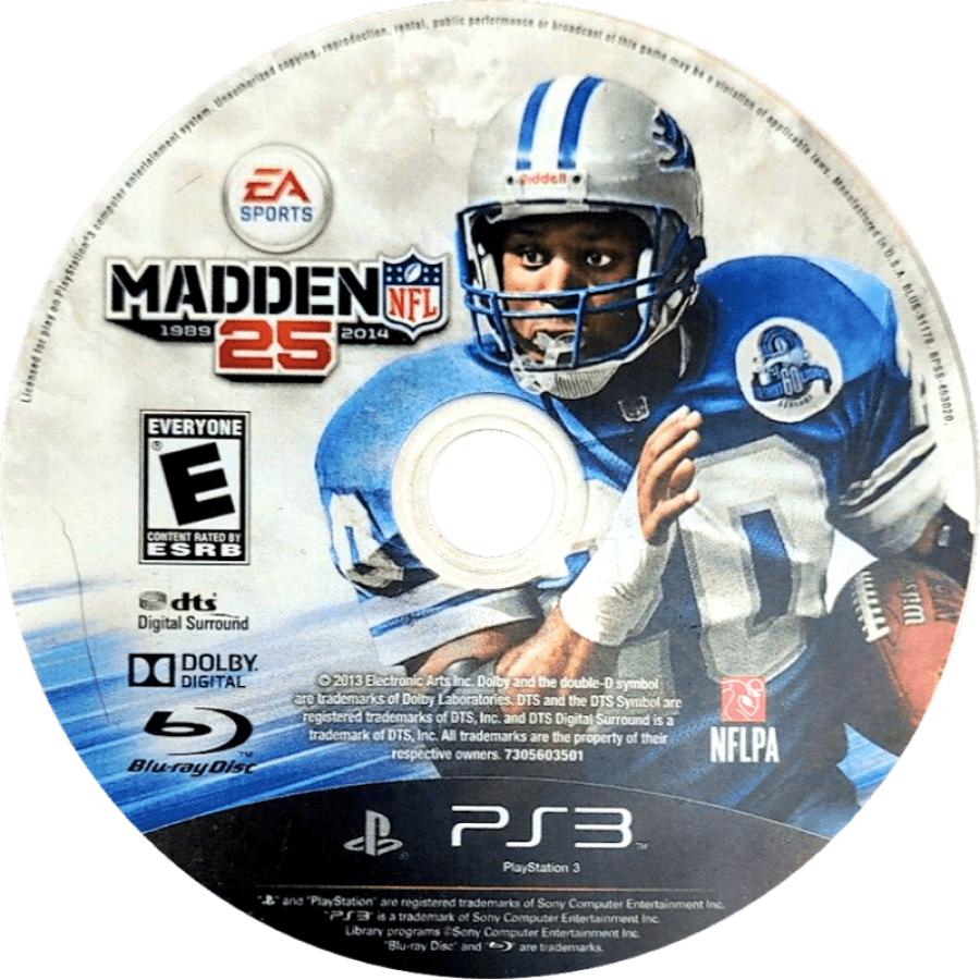 Madden NFL 25 disc art for PlayStation 3 (PS3) video game