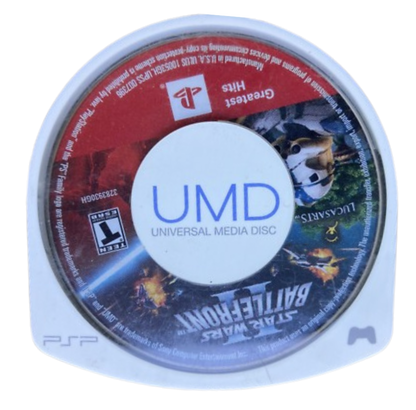 Star Wars II Battlefront [Greatest Hits] game UMD cover for PlayStation Portable (PSP) video game. 
