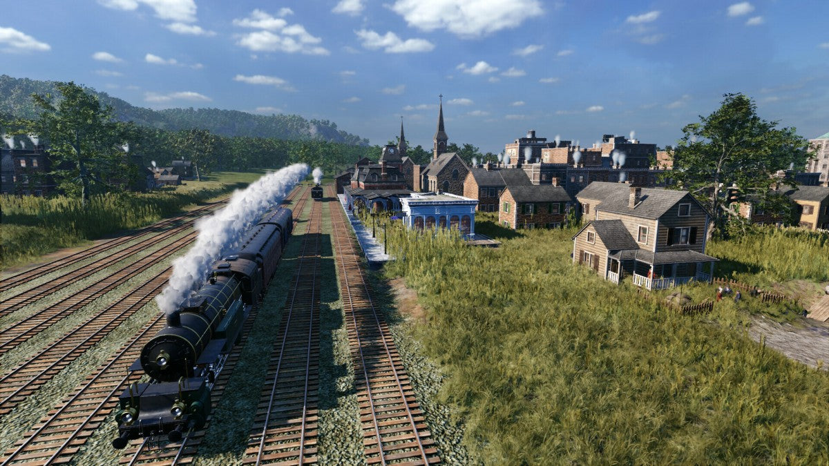 Railway Empire 2 Deluxe Edition PlayStation 5 PS5 for railway strategy simulation video game fans featuring railroad construction train management economic strategy expansive maps historical locomotives route planning city development campaign scenarios and Deluxe Edition content collectible gaming appeal gameplay