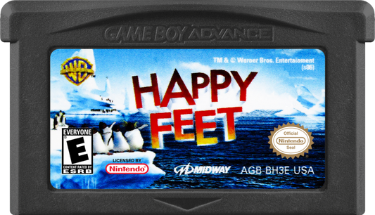  Happy Feet cartridge art for Game Boy Advance (GBA) video game

