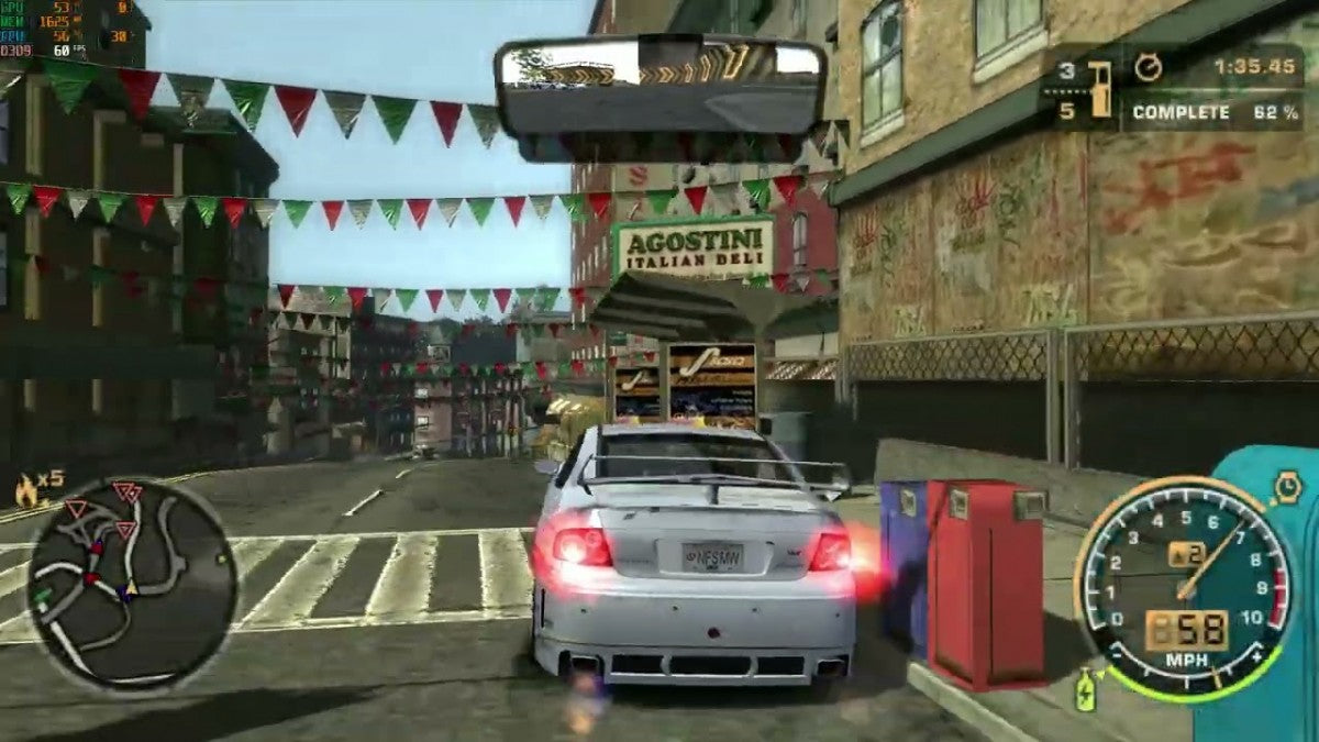 Need for Speed: Most Wanted for Xbox (XBOX) at Gamers INC, featuring high-stakes street racing and intense police pursuits as you climb the Blacklist to become the most notorious racer in Rockport City gameplay screenshot