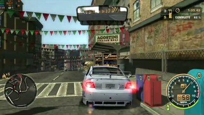 Need for Speed: Most Wanted for Xbox (XBOX) at Gamers INC, featuring high-stakes street racing and intense police pursuits as you climb the Blacklist to become the most notorious racer in Rockport City gameplay screenshot