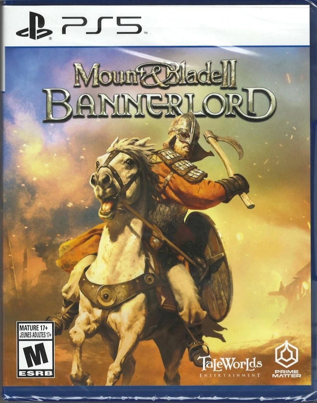 Mount & Blade II Bannerlord PlayStation 5 PS5 for action role playing strategy video game fans featuring massive medieval battles open world exploration army management kingdom building character progression diplomacy mounted combat siege warfare faction politics and immersive medieval sandbox gameplay collectible gaming appeal front cover art