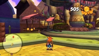 Crash Tag Team Racing PlayStation Portable PSP for retro video game enthusiasts featuring arcade kart racing gameplay Crash Bandicoot characters vehicle merging mechanics colorful tracks power ups multiplayer action and collectible gaming appeal gameplay 