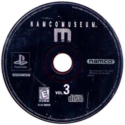 Namco Museum: Volume 3 disc for PlayStation 1 (PS1) retro video game