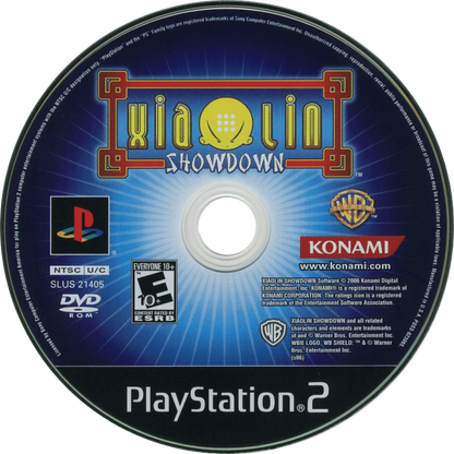 Xiaolin Showdown PS2 Sony PlayStation 2 action fighting game based on cartoon series martial arts combat Shen Gong Wu collectible items arena battles multiplayer party gameplay kids adventure fighting retro gaming PlayStation 2 software video game title disc