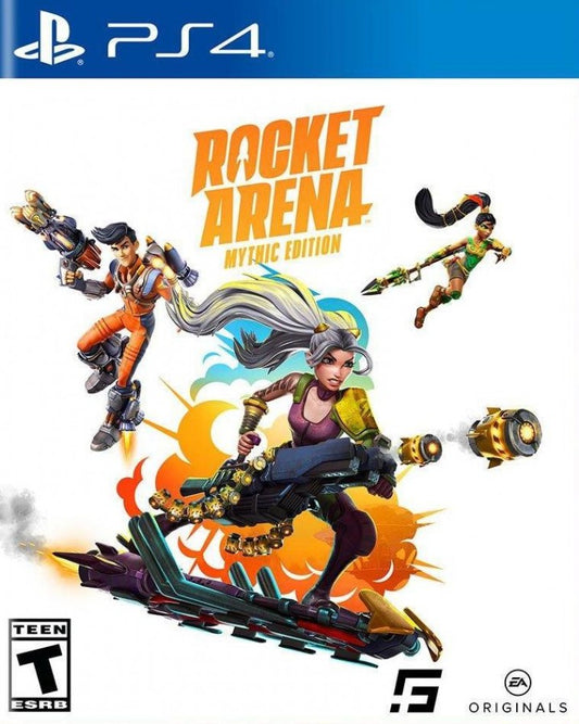 Rocket Arena – PlayStation 4 (PS4) video game cover image, team-based third-person shooter