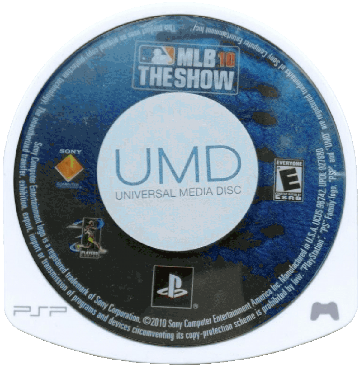 MLB 10: The Show disc for PlayStation Portable (PSP) baseball sports simulation game