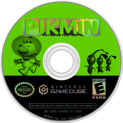 Pikmin Player’s Choice edition for Nintendo GameCube real time strategy adventure game featuring Captain Olimar puzzle solving time management colorful alien creatures disc
