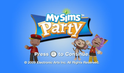 MySims: Party – Nintendo Wii (Wii) party mini-game multiplayer social video game title screen