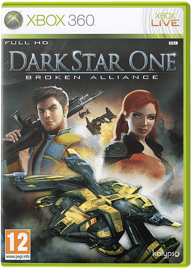 DarkStar One: Broken Alliance cover art for Xbox 360 (X360) space combat role-playing video game