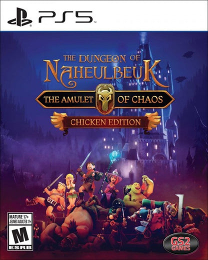 The Dungeon of Naheulbeuk: The Amulet of Chaos [Chicken Edition] cover art for PlayStation 5 (PS5) tactical RPG video game