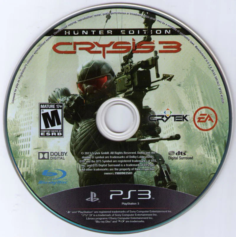 Crysis 3 [Hunter Edition] disc for PlayStation 3 (PS3) video game